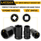 1 2  Drive Deep Impact Socket Set 10pcs Metric 6-point 10mm-24mm Cr-v Steel