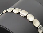Mexico 925 Sterling Silver  Vintage Curved Round Cutout Link Bracelet  Bt10139