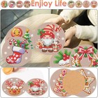 8 Pcs Christmas Diamond Painting Coasters Kits Diamond Art Coasters Gingerbread