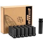 Lug Nuts With 7 Spline  2  Length 24pcs 1 Key M14x2 0 Black 24pcs - 2 tall