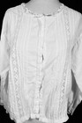 Antique French Edwardian-1920 s White Cotton Blouse  Xl Good Condition