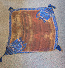 Laurel Burch Scarf Cats Blue Brown Shoulder Wrap Sarong 32  Square Retired