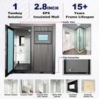 Deluxe Black Prefab Portable Bathroom Toilet Shower Sink Sliding Glass Door