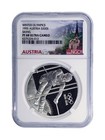 Austria  1995  200 Schilling  Silver - Ngc Ms68 - Olympic Centennial  Alpine Ski