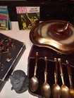 Grandmas Amazing Junk Drawer Lot Eclectic Coins Gems Antiques Jewelry Knives
