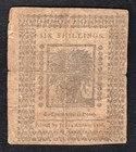 January 1  1776 6s Six Shillings Delaware Colonial Currency Note