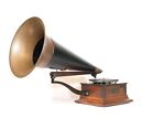 1902 Victor R Phonograph With Extended Arms   19  Concert Horn   Uncommon   Nice