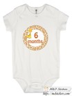 Monthly Baby Stickers  Giraffe Themed Unisex Bodysuit Month Stickers