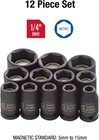 Sunex 12 Pc 1 4  Drive Metric Magnetic Impact Socket Set  1822 