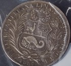 1887 Peru 1 Sol   Large Silver Seated Liberty Coin   Silver Dollar Size      900