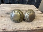 Antique Ornate Embossed Door Knob Set Metal Vintage Stamped Knobs Brass
