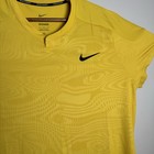 Nike Court Men s Tennis Shirt Jersey Grand Slam Yellow Size Large Slim Fit New 