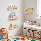 Idefair 16 5 Inch Floating Nursery Book Shelves Set Of 4  Kid s Bookshelf For   