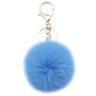 Faux Rabbit Fur Pom Pom Keychain For Girls - Car Key Ring Charm