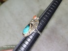 Vintage Navajo Sterling Silver Turquoise Coral Ring Size 6 50 Ladies