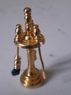 Vintage Dollhouse Miniature Brass Fireplace Tools On Stand 1 12 Scale 4 Pc Set 
