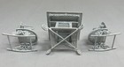 Vintage Dollhouse Furniture Miniature White Wire Wicker Metal Table   Chairs Set