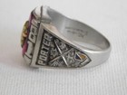 Silver Tone Red Stone 1981 High School Class Ring Sz 10 75