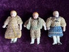 Lot Of 3 Antique German Hertwig Carl Horn Miniature Family Dollhouse Dolls