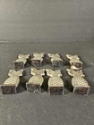 Set Of 8 Vtg Antique India Brass Pineapple Place Card Holders Wedding Dinners