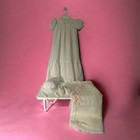 Christening Gown  something Pretty  Baby Vintage Gown Bonnet   Booties Bundle