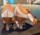 Veryfine Women   s Brown Satin Ballroom Dance Shoes  3 5  Heel  Sz 8 