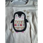 Jumping Beans Baby Girls 18m Penguin Glitter Heart Long Sleeve Top Cream