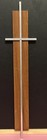 Vintage 13 5    Mid Century Modern Metal And Teak Wood Slim Minimalist Cross