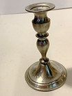 Vintage Pair Web Pewter Weighted Candle Holders 13 Oz Each 6 5  Candlesticks