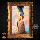 Lord Of The Morning By Carla Morrow 12x18 Inch Gold Dragon On Cliff Poster