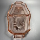 Vintage Pink Depression Glass Starburst Vanity dresser Tray 10 In    Gorgeous 