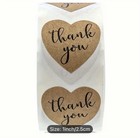 40 Pcs Heart Shape 1    Thank You Stickers Brown Kraft Paper Wedding Party shower