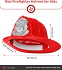 Kids Red Firefighter Helmet  Plastic Costume Accessory
