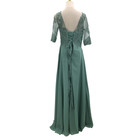 Mother Of The Bride Sz 12 L Green Lace Up Beaded Formal Maxi Dress New B48