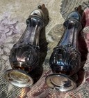 Antique Silver Plated Salt   Pepper Shakers - 4 1 2  Tall - Heavy