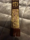 Firenze Italy Vintage Genuine Leather Bookmark With Gold And Pink Floral Tooling