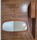Vintage Danish Mcm Teak Floating Shelf   Vanity   Mirror