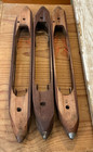 Vintage Wooden Weaving Loom Boat Shuttles Lot Of 3 Textile Tools 18  Long