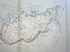 Russia Siberia 1859 Girolamo Petri Large Antique Map 19th Century