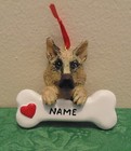 Personalized Dog Breed  german Shepherd  On A Bone Christmas Tree Ornament 