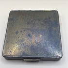 Vintage Art Deco Makeup Compact Black Enamel Brass Geometric Made In Usa 1930s