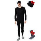 Merino Wool Base Layer Mens Set - Heavyweight  Midweight  X-large  black Oil