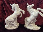 Unicorns  Set Of 2 Iridescent Glossy  White Unicorn Figurines Fantasy Decor