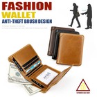 Mens Rfid Blocking Leather Wallet Slim Credit Card Holder Card Slot Front Pocket