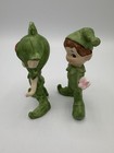 Vintage Lefton Green Pixie Elf Pair