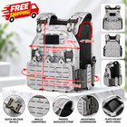 Tactical Plate Carrier Vest White Gray Camo Molle Quick Release Adjustable