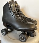Dominion Canada Black Leather Roller Skates Mens Size 11  Vintage New