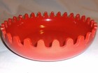 Vintage Mid Century Sawtooth Red Plastic Ashtray Large 6  Rare Very Good Cond