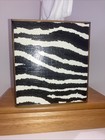 Interior Design Marye-kelley Zebra Print Decoupage On Metal- Square Tissue Cover