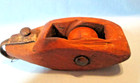 Antique Hand Carved Wood Block Pulley Anchor Nautical Sail Boat   Iron Tool  